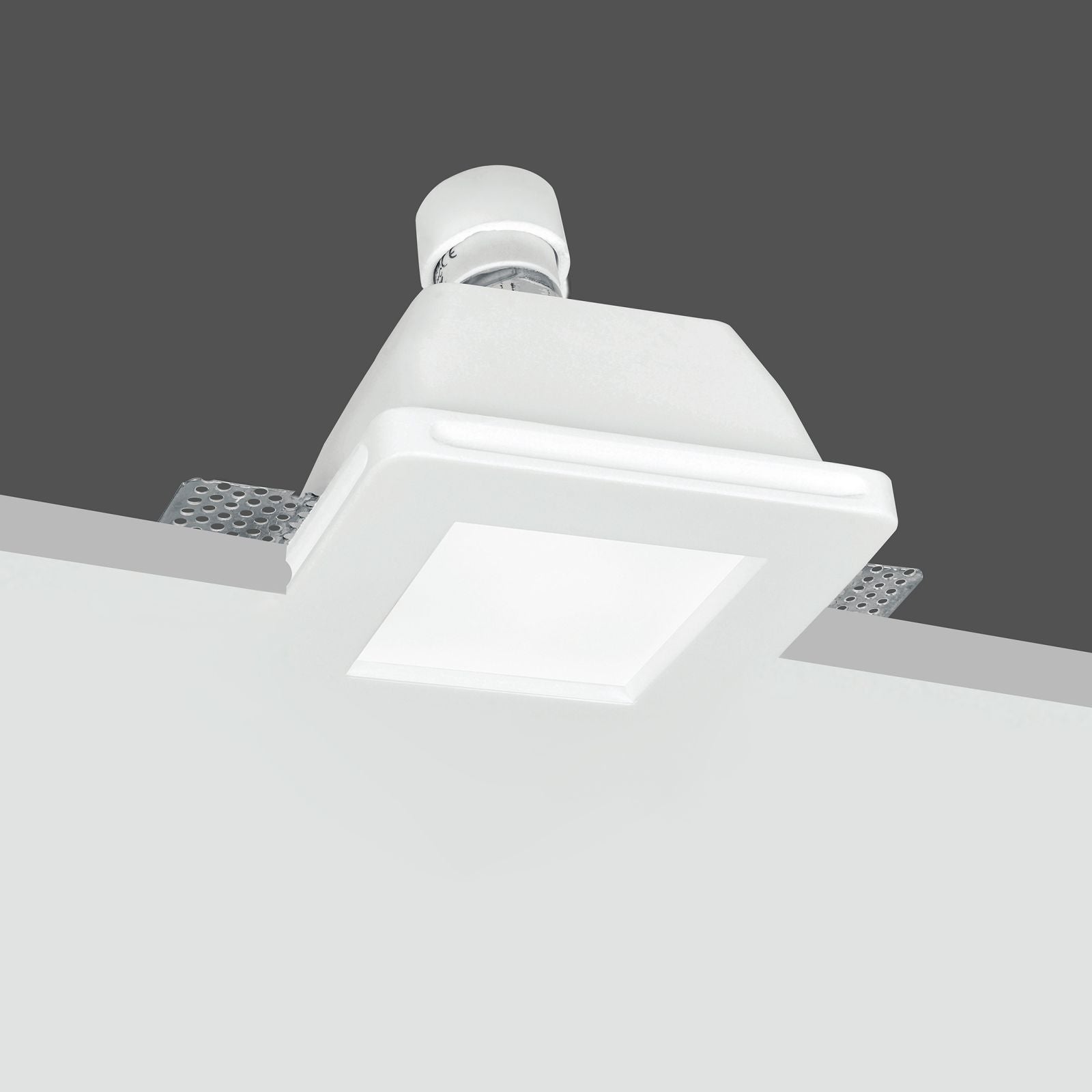 Incasso in gesso verniciabile con diffusore in vetro satinato da integrare nel cartongesso portalampada GU10 incluso collezione SNOW rotondo-quadrato Incasso in gesso verniciabile con diffusore in vetro satinato da integrare nel cartongesso portalampada GU10 incluso collezione SNOW rotondo-quadrato